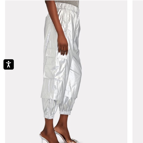 LAST CHANCE! Tibi cropped metallic crispy nylon joggers - Picture 4 of 8